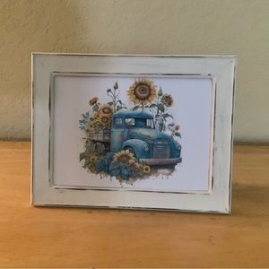 Farmhouse Sunflowers and truck picture 5x7 w/frame